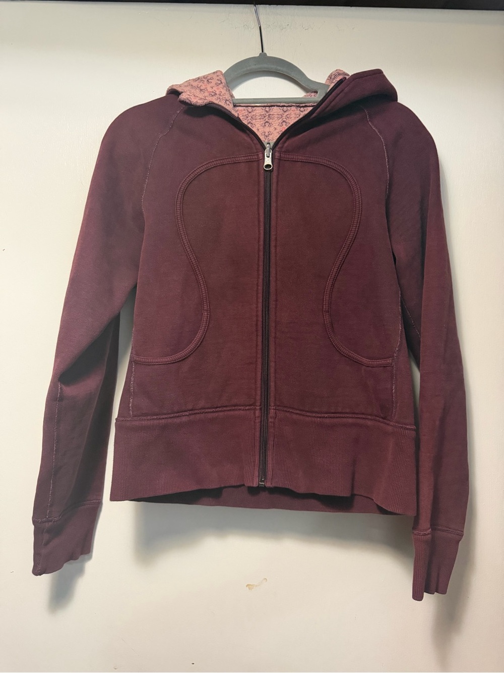 Lululemon Maroon Scuba Zip-Up Reversible Hoodie Sweater